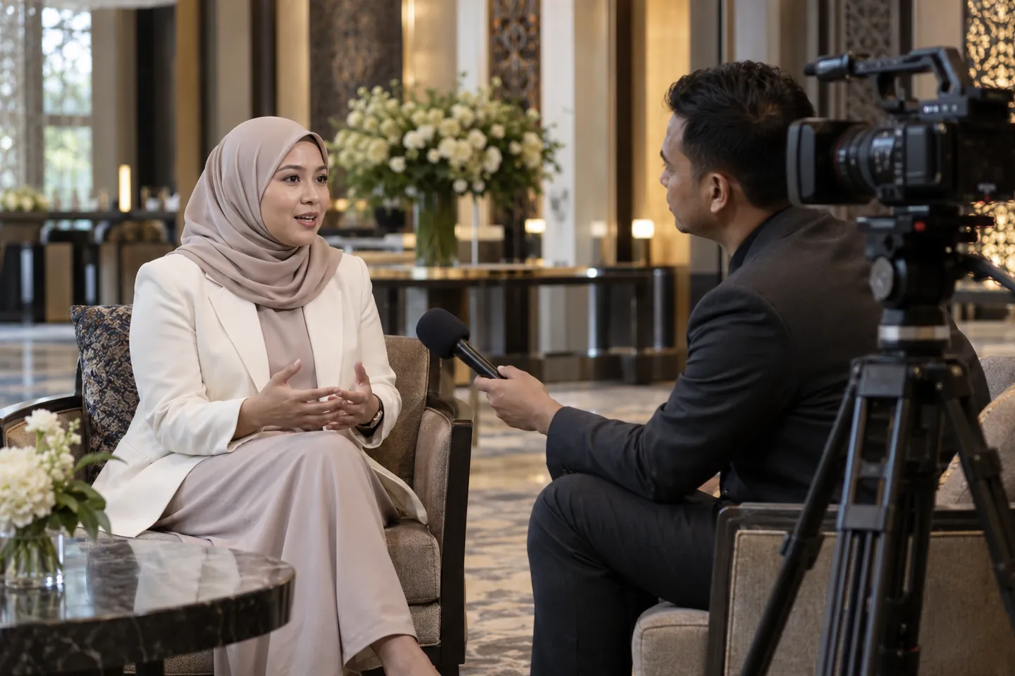 Temu bual sambil duduk yang dirakam dengan kamera video